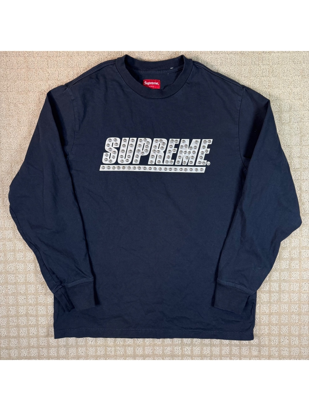 Supreme Studded Logo Long Sleeve T-Shirt M